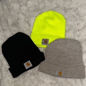 Carhartt Beanie Hat Set - Black, Neon Yellow, and Gray